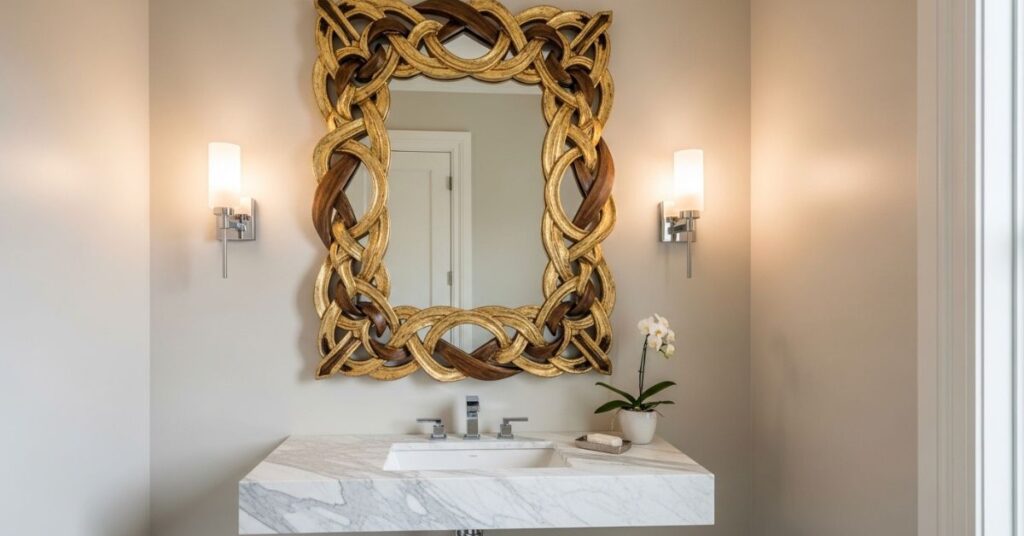 Statement Mirror Powder Room Trend