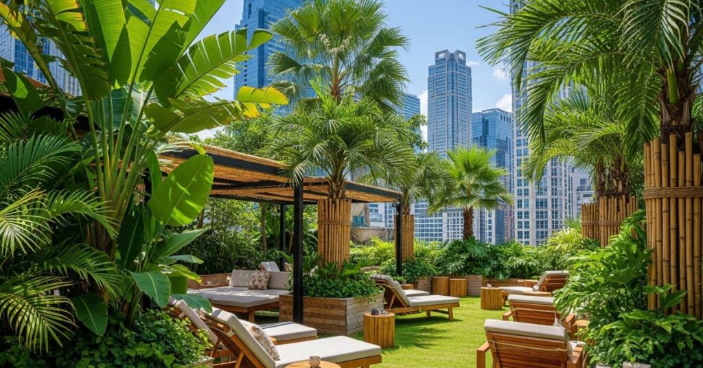 Tropical Rooftop Garden Paradise