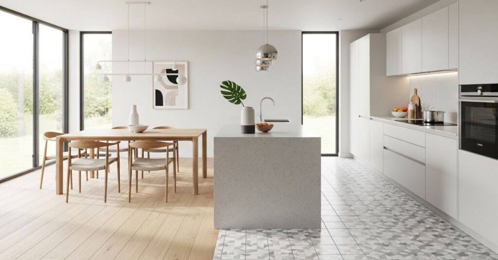 Two-Tone or Mixed Flooring Designs