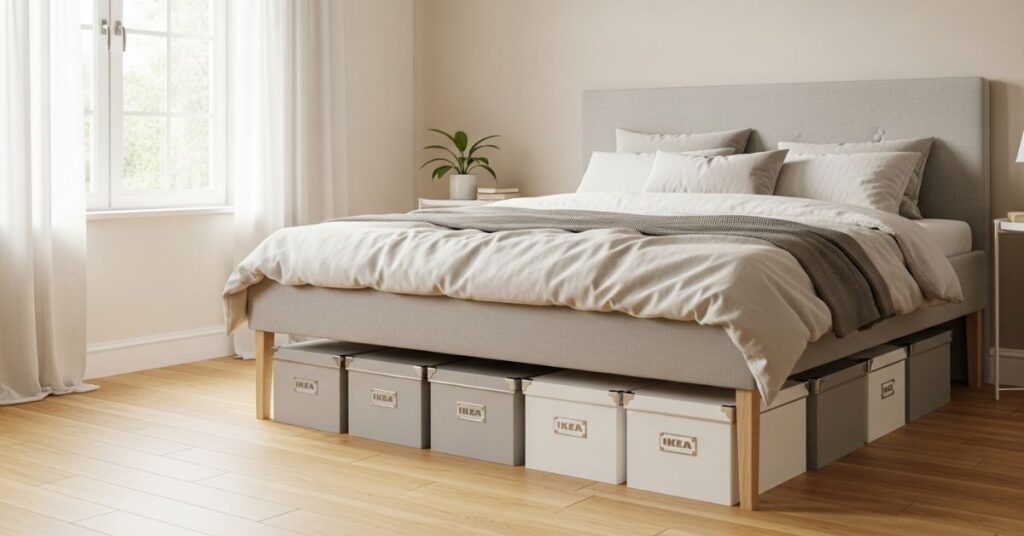 Under-Bed Storage Hack Using IKEA Skubbs