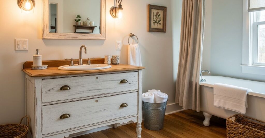 Vintage Dresser Repurposed as a Vanity