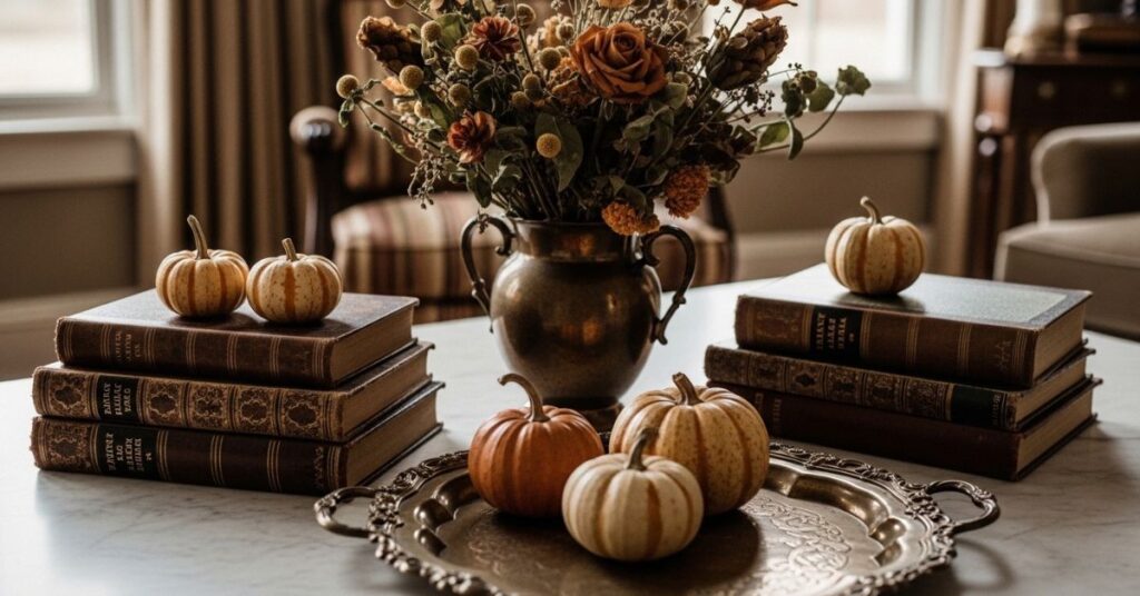 Vintage-Inspired Fall Decor Setup