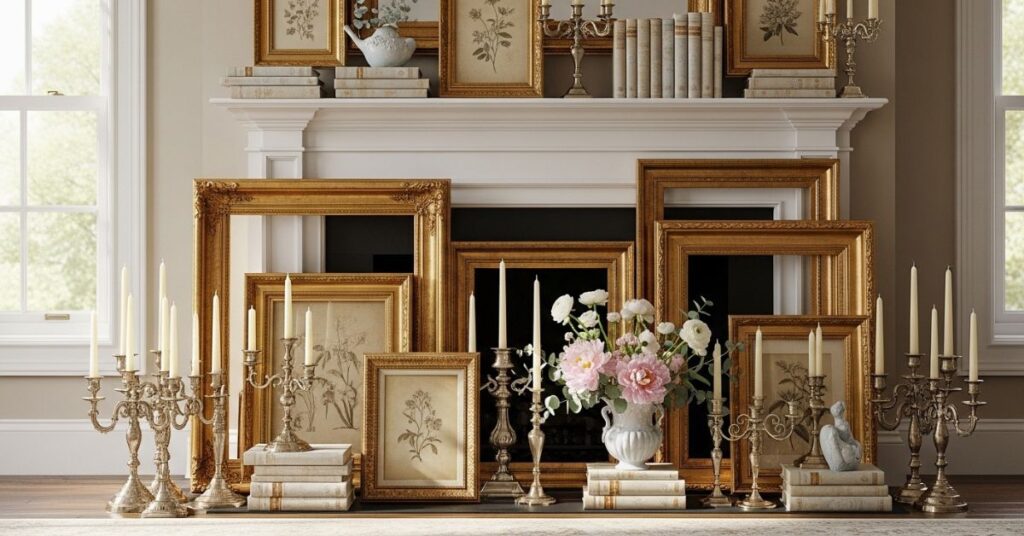 Vintage-Inspired Mantel with Antique Finds