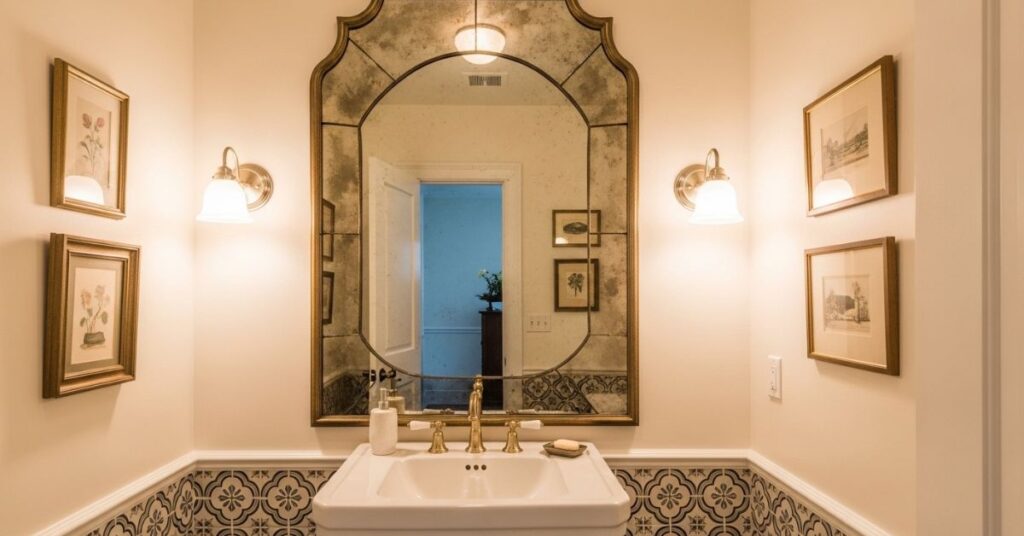 Vintage-Inspired Powder Room Decor