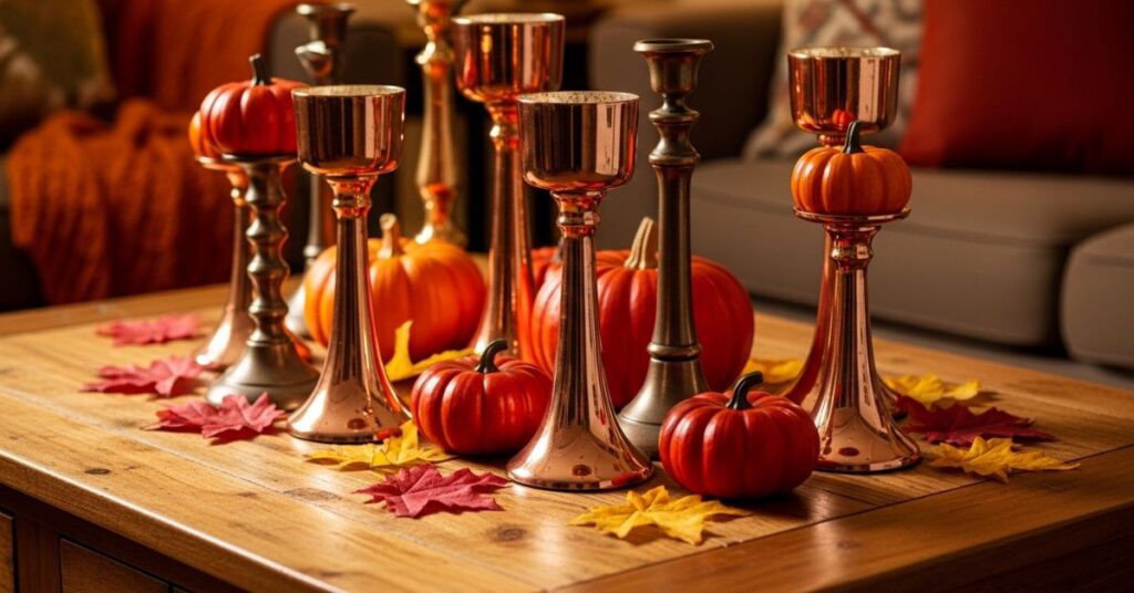 Warm Copper and Bronze Accents Display