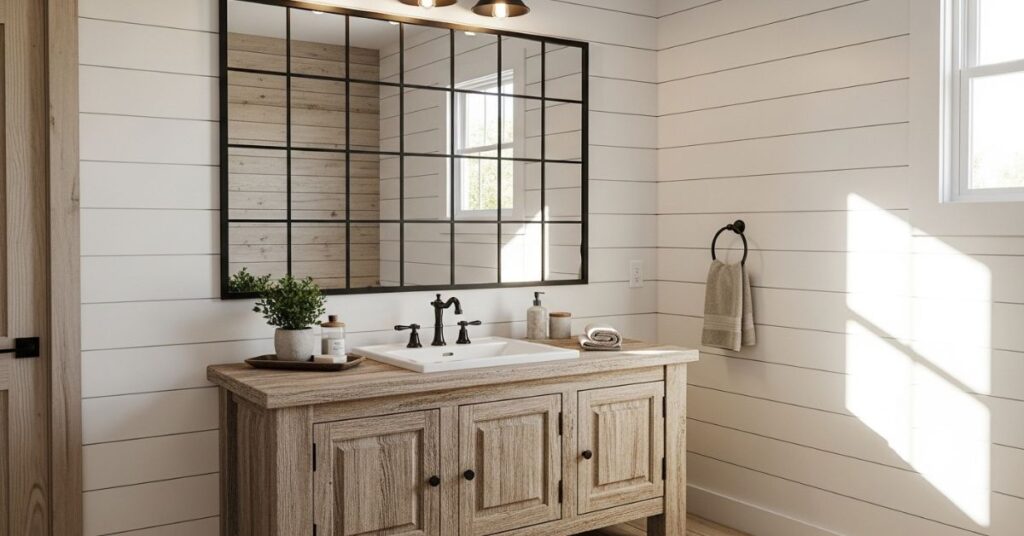 Windowpane Mirror for Farmhouse Charm