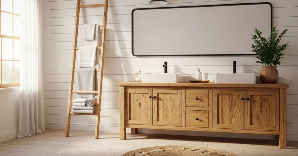 Wooden Ladder Towel Rack