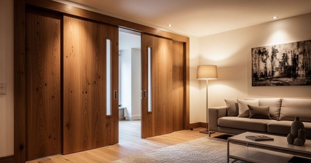 Wooden Panel Sliding Doors for Warm Interiors