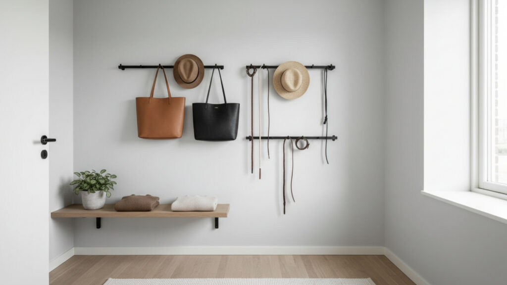 Add Hooks and Wall-Mounted Racks for Smart Storage