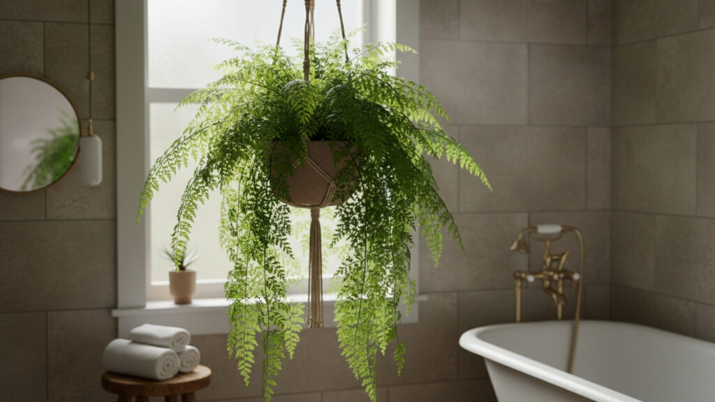 Boston Fern for Humidity and Soft Green Texture