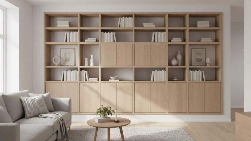 Built-In Shelving Units for Seamless Scandinavian Interiors