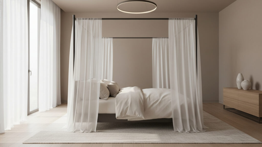 anopy Beds with Modern Frames for Elegant Visual Impact