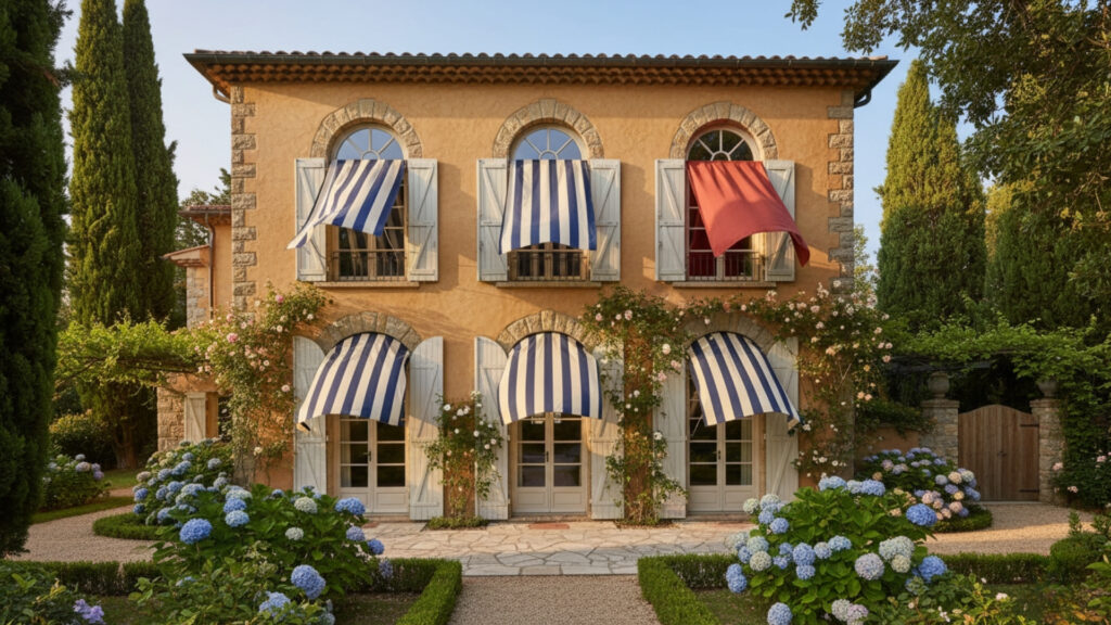 Classic Fabric Window Awnings for Timeless Charm