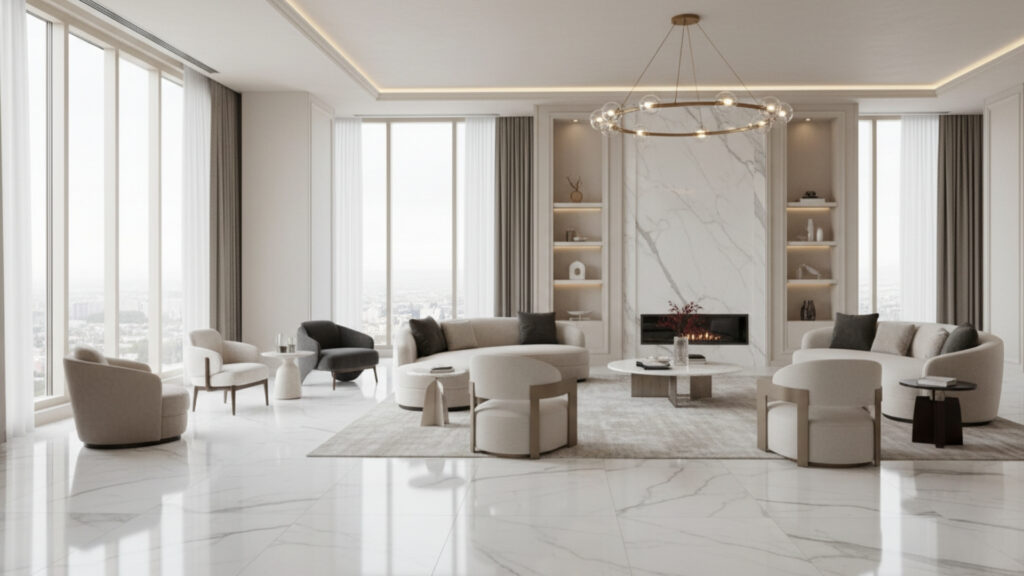 classic white marble floors for timeless elegance