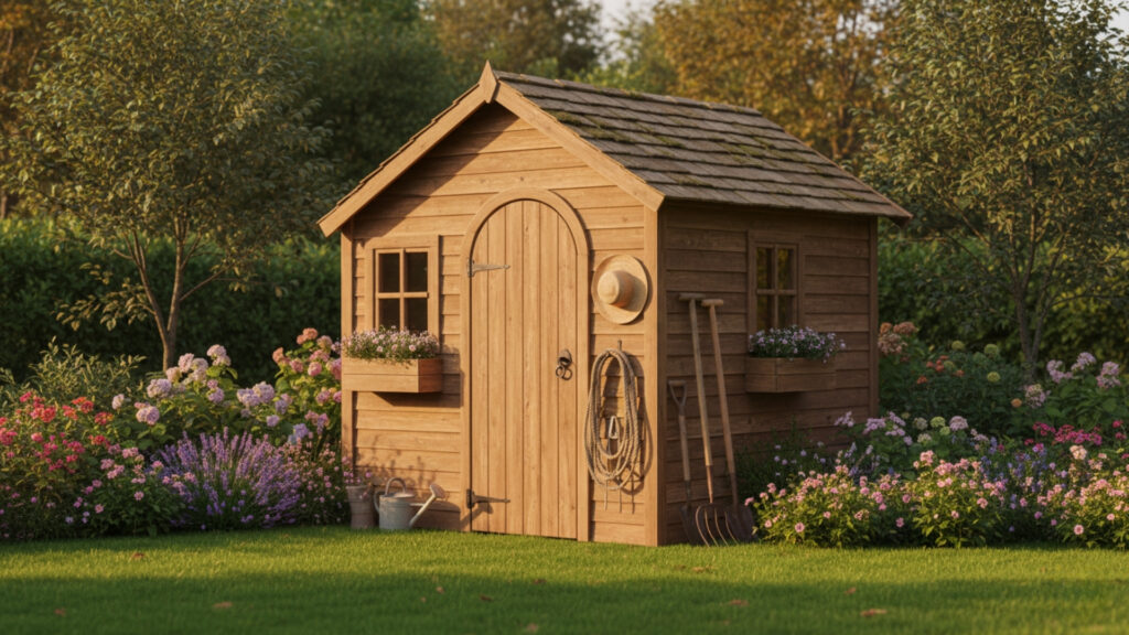 Classic Wooden Garden Shed with Rustic Charm