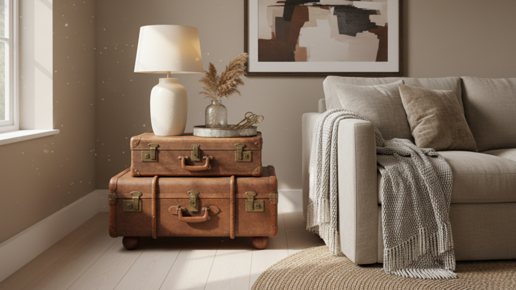 Convert Vintage Suitcases into Unique Side Tables