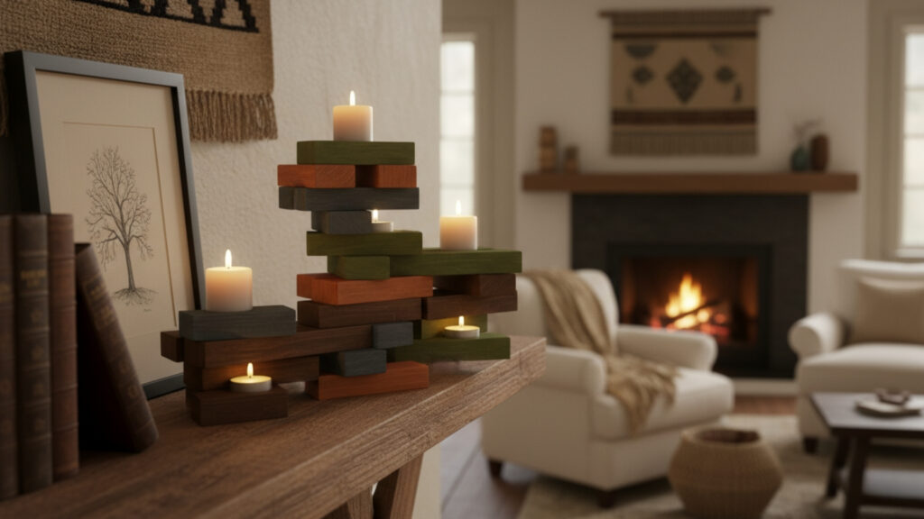 DIY Jenga Block Candle Holders