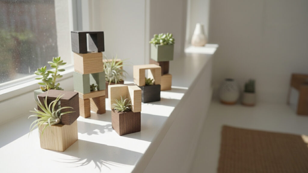 DIY Jenga Block Planter Holders