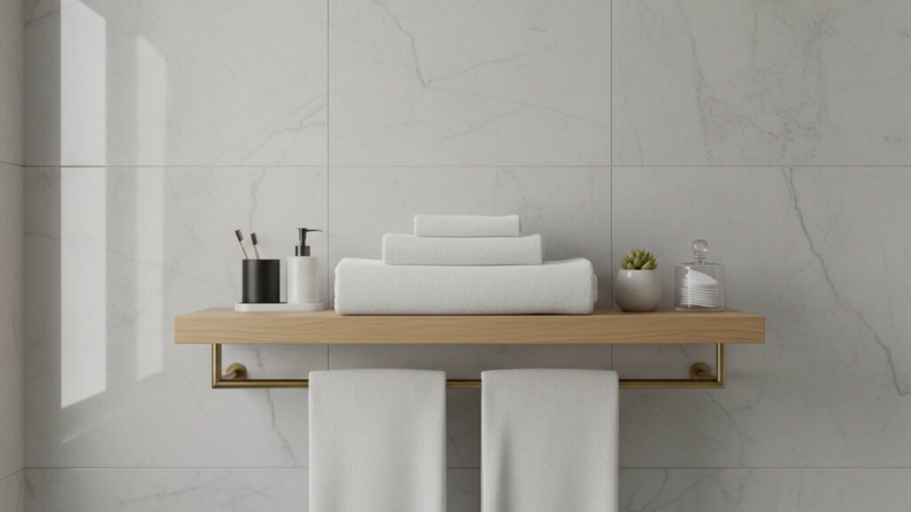 Floating Shelf Towel Racks for Extra Storage