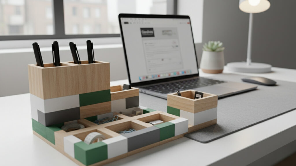 Functional Jenga Block Desk Organizers