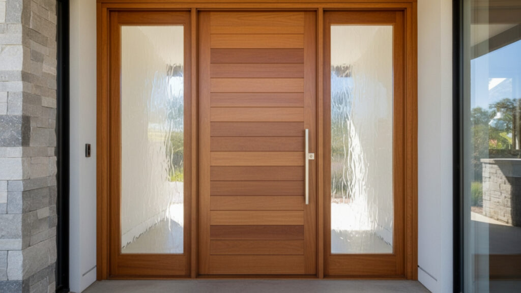 Glass-Inset Wooden Doors to Invite Natural Light