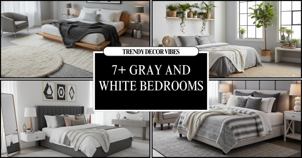 gray and white bedrooms