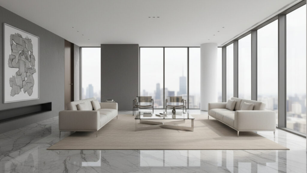 gray marble floors for modern minimalist style