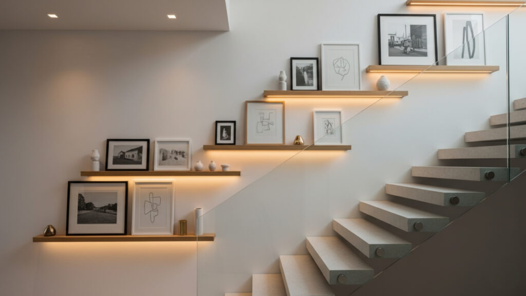 Incorporate Display Shelves for Artwork