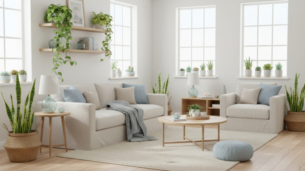 incorporate indoor plants for natural freshness