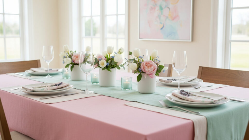 Incorporate Pastel Linens and Tablecloths