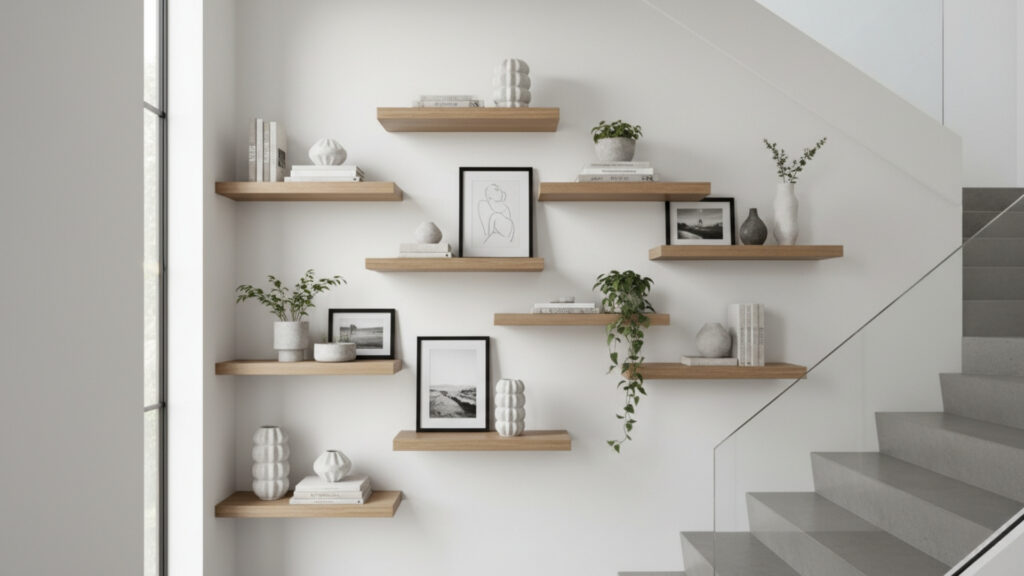 Install Floating Shelves for Decorative Storage