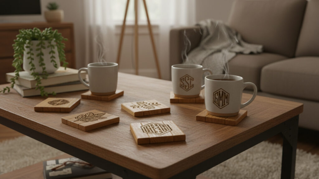 Jenga Block Coasters for Stylish Tables