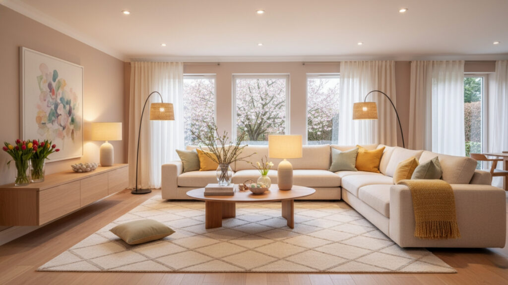 Layered Lighting Creates a Warm, Inviting Atmosphere for Spring