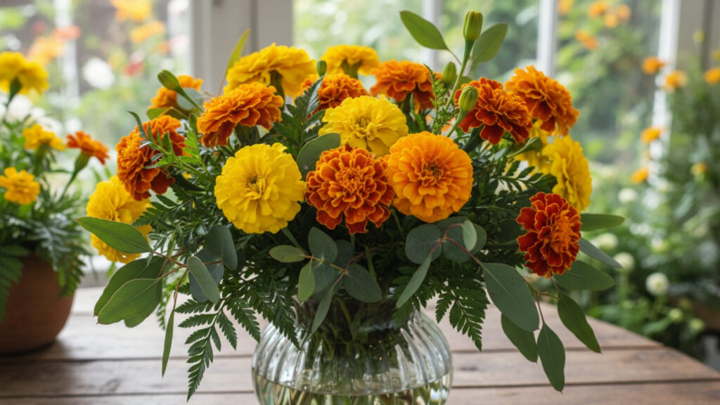 Marigold and Greenery Floral Bouquets