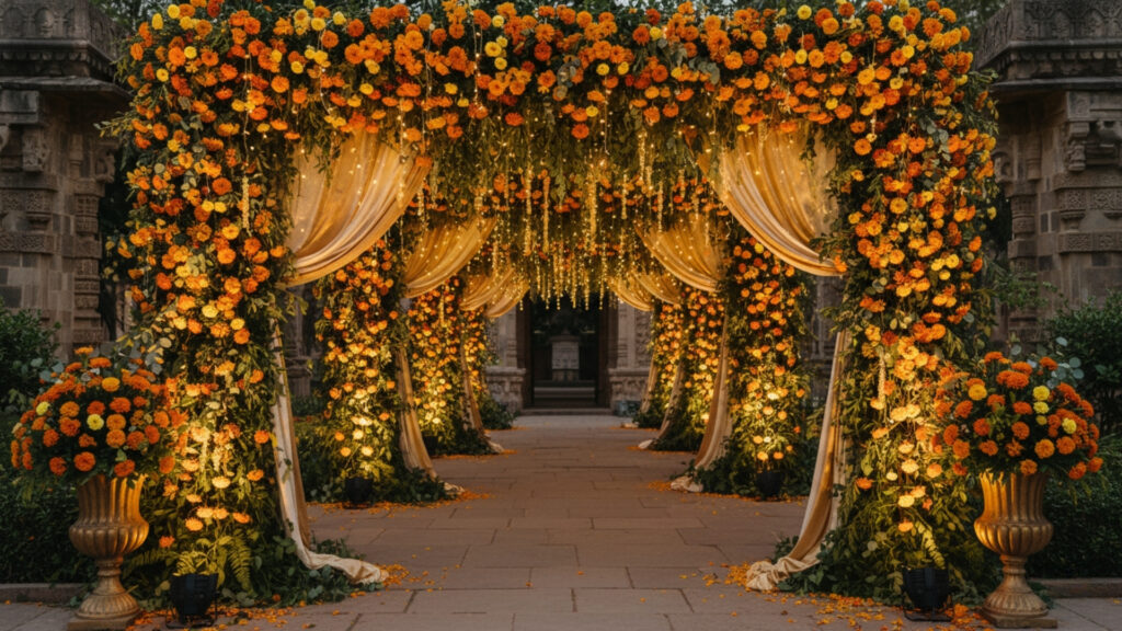 Marigold Arch Decorations for Weddings and Events