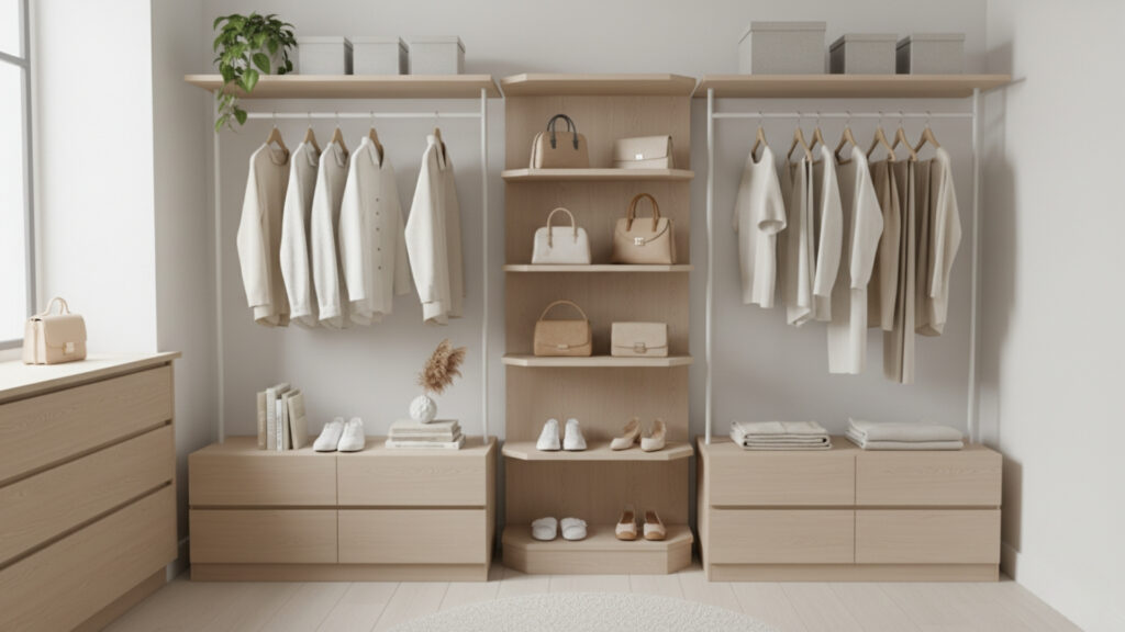 Maximize Space with Corner Shelves and Storage Units