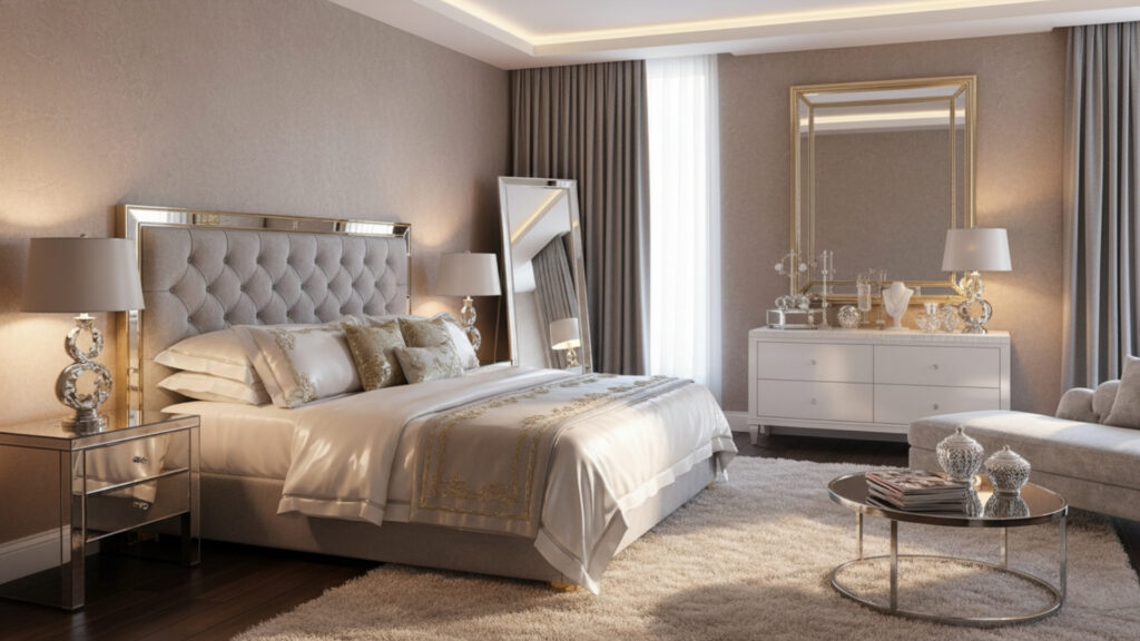 Metallic Accents in Gold, Silver, or Chrome Finishes