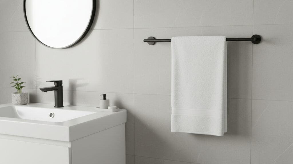 Minimalist Metal Towel Bars for Modern Bathrooms