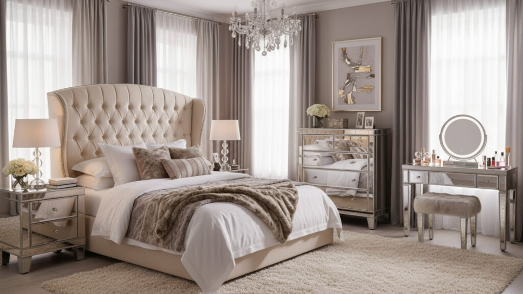 Mirrored Furniture to Reflect Light and Expand Space