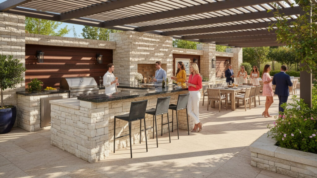 Multi-Level Counter and Bar Areas for Entertaining