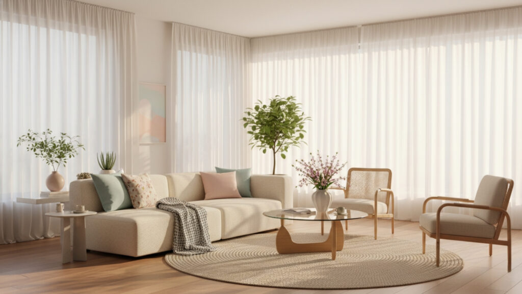 Sheer Curtains Enhance Natural Light While Adding a Soft Modern Touch