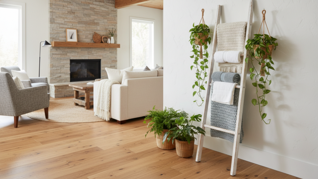 Transform Old Ladders into Decorative Display Racks