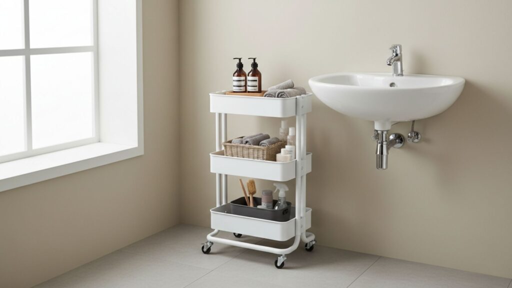 Use a Rolling Cart for Flexible Storage