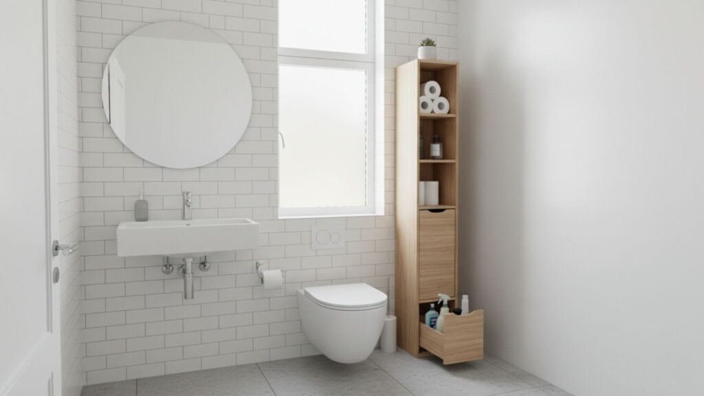 Use a Slim Tall Cabinet for Tight Corners