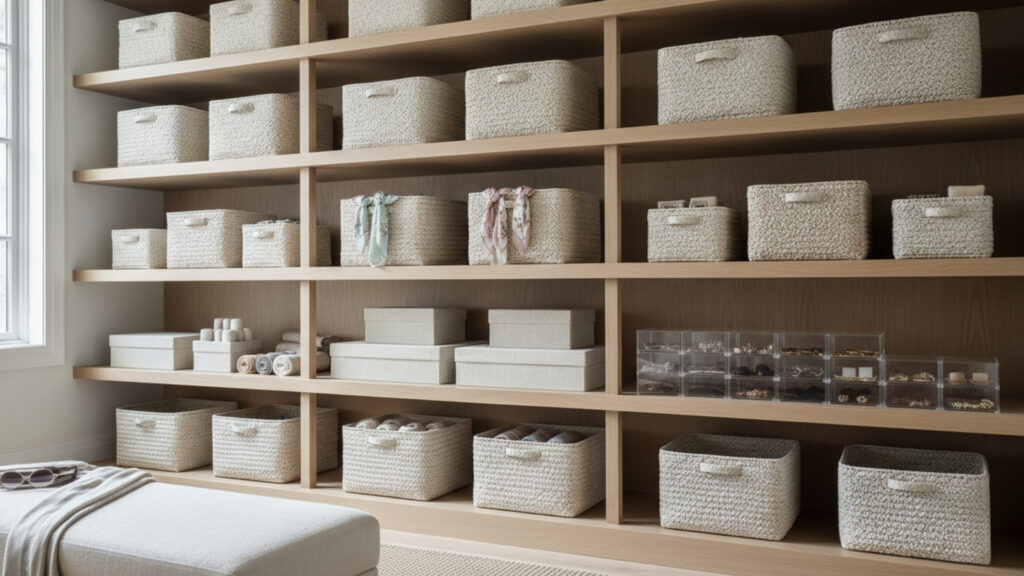 Use Baskets and Decorative Boxes