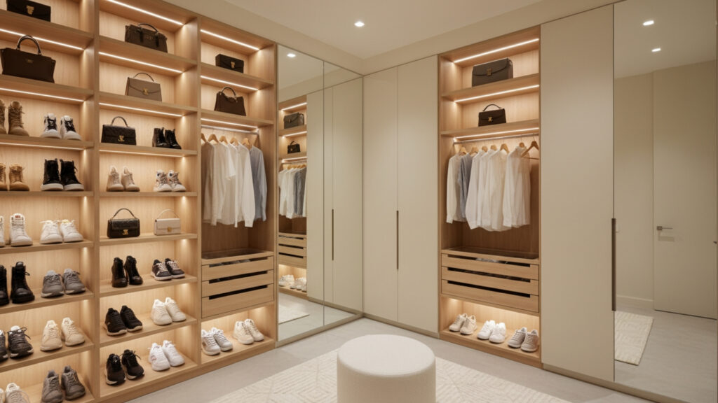 Use Floor-to-Ceiling Shelving Units