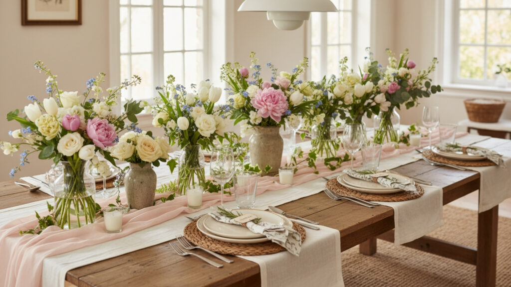 Use Fresh Seasonal Flowers as the Centerpiece