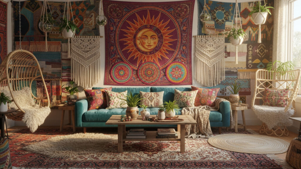 Use Wall Hangings and Tapestries for Artistic Visual Interest