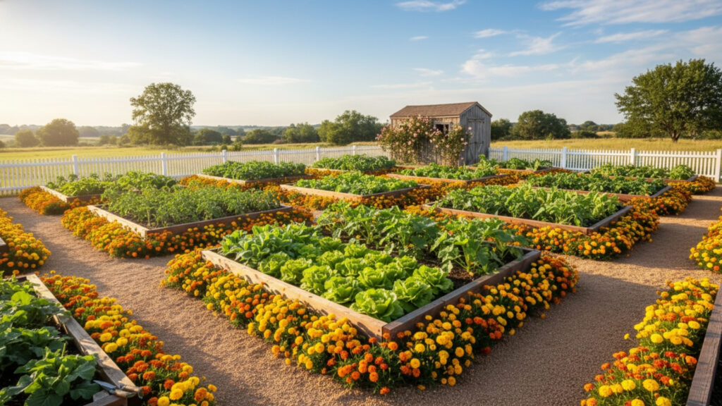 Using Marigolds as a Protective Garden Border