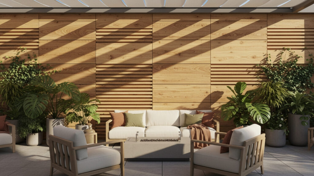 Wooden Panels and Slats for Natural Texture